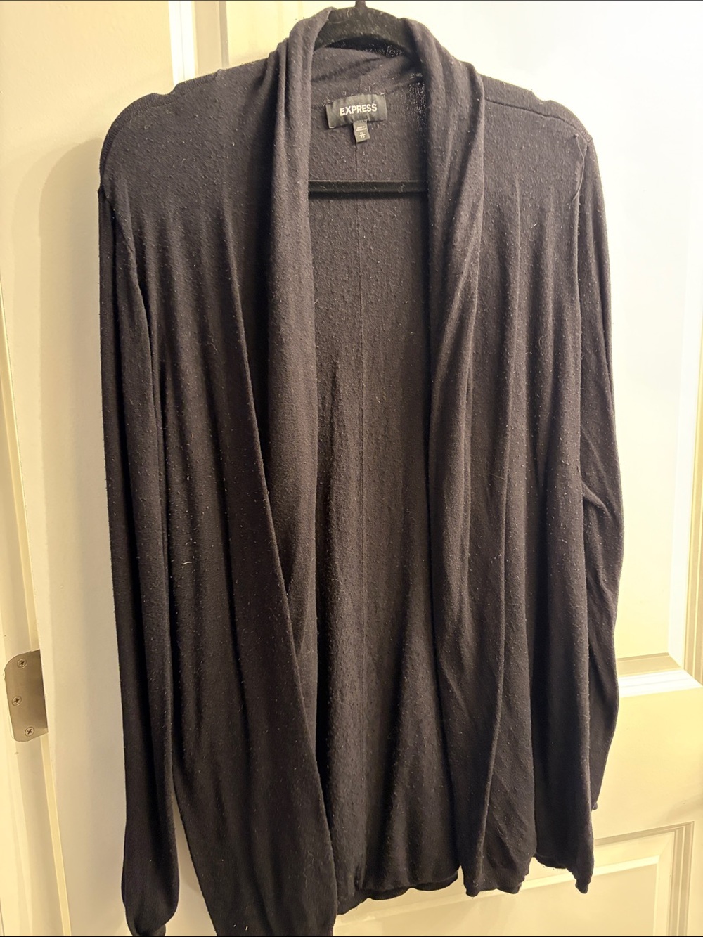 Express Black Open-Front Lightweight Cardigan